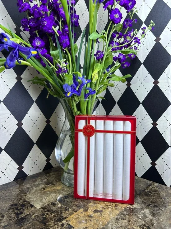 Classic 100% Cotton Handkerchiefs – White Men's 6-Piece Gift Set - Picture 5 of 7